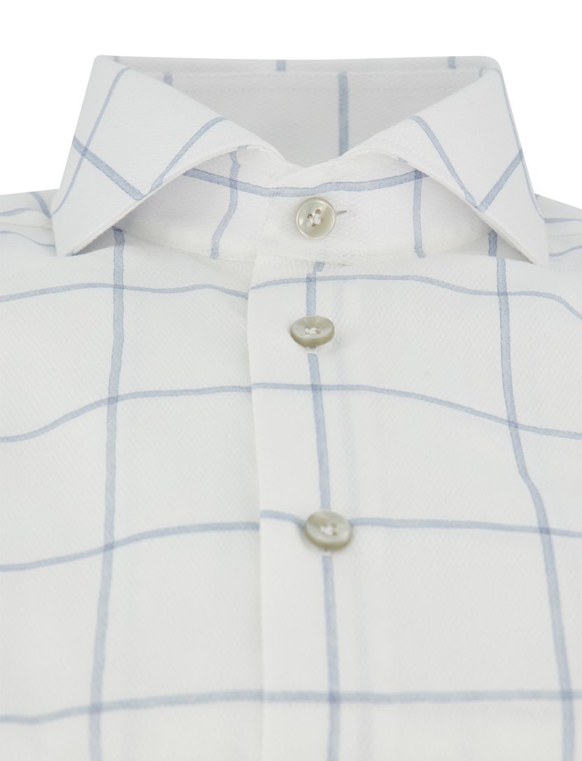 Overhemd John Miller wit geruit overhemd