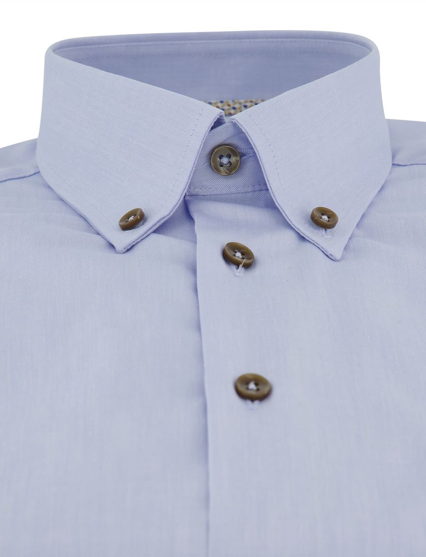 Strijkvrij overhemd lichtblauw Ledub Modern Fit button-down collar