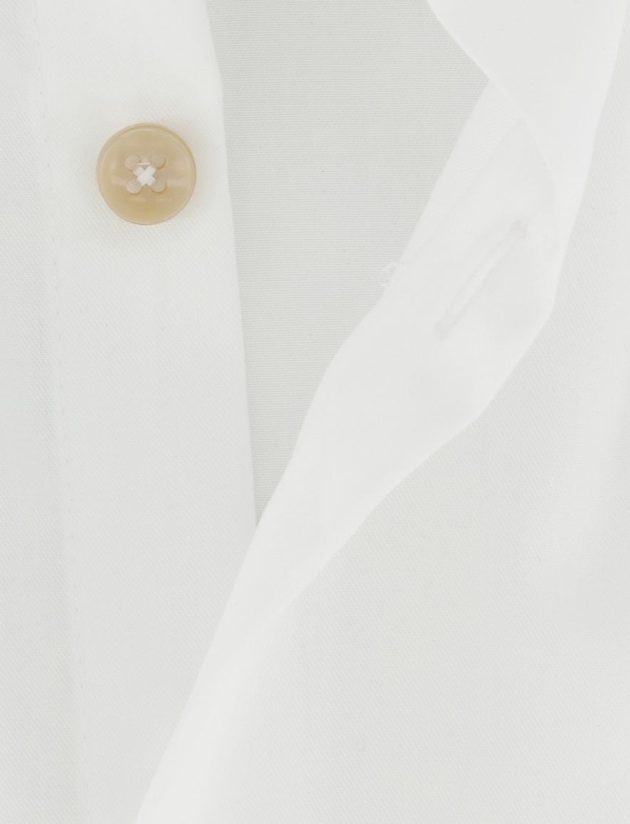 Overhemd Ledub Modern Fit korte mouw button-down boord wit