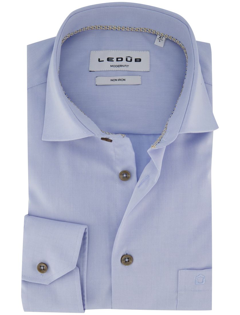 Lichtblauw strijkvrij Ledub overhemd