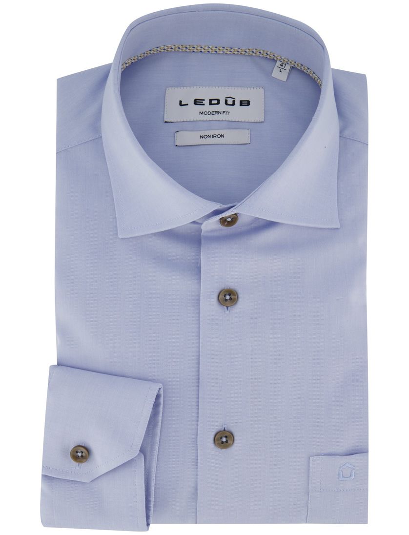 Lichtblauw strijkvrij Ledub overhemd