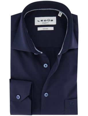Ledub Donkerblauw overhemd ledub modern fit strijkvrij