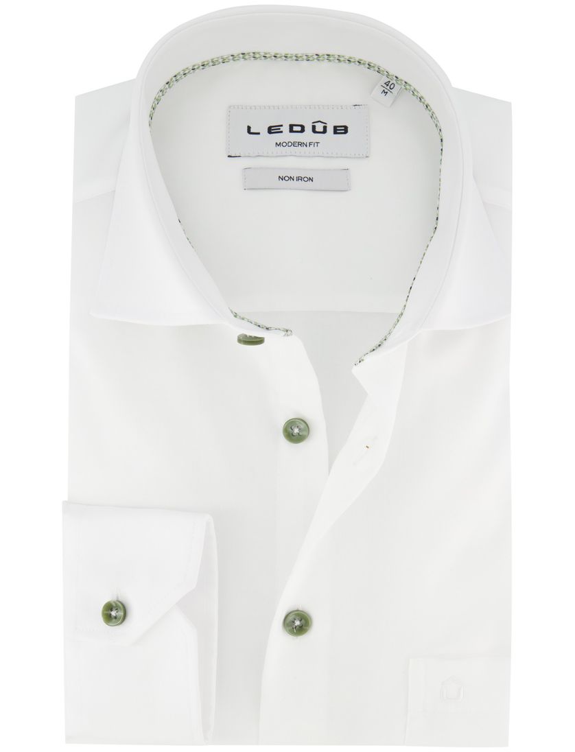 Overhemd modern fit new ledub strijkvrij wit ml7