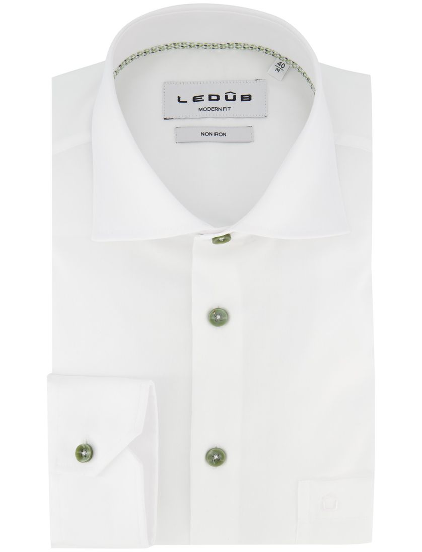 Overhemd modern fit new ledub strijkvrij wit ml7