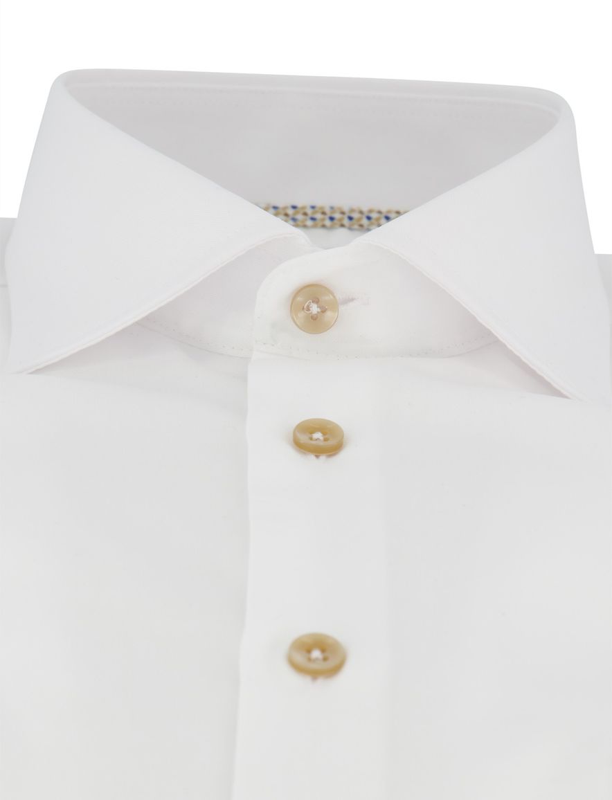 Modern fit overhemd Ledub strijkvrij wit mouwlengte 7