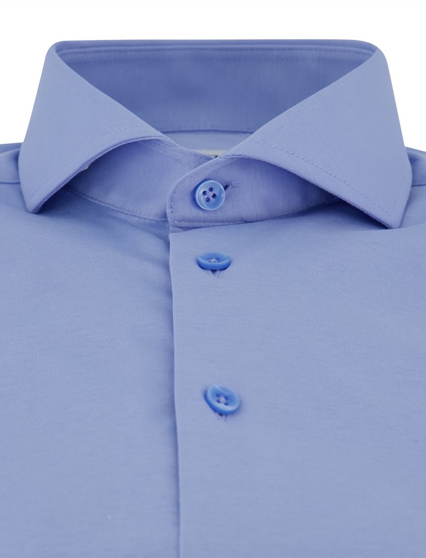 Lichtblauw stretch slim fit Ledub overhemd