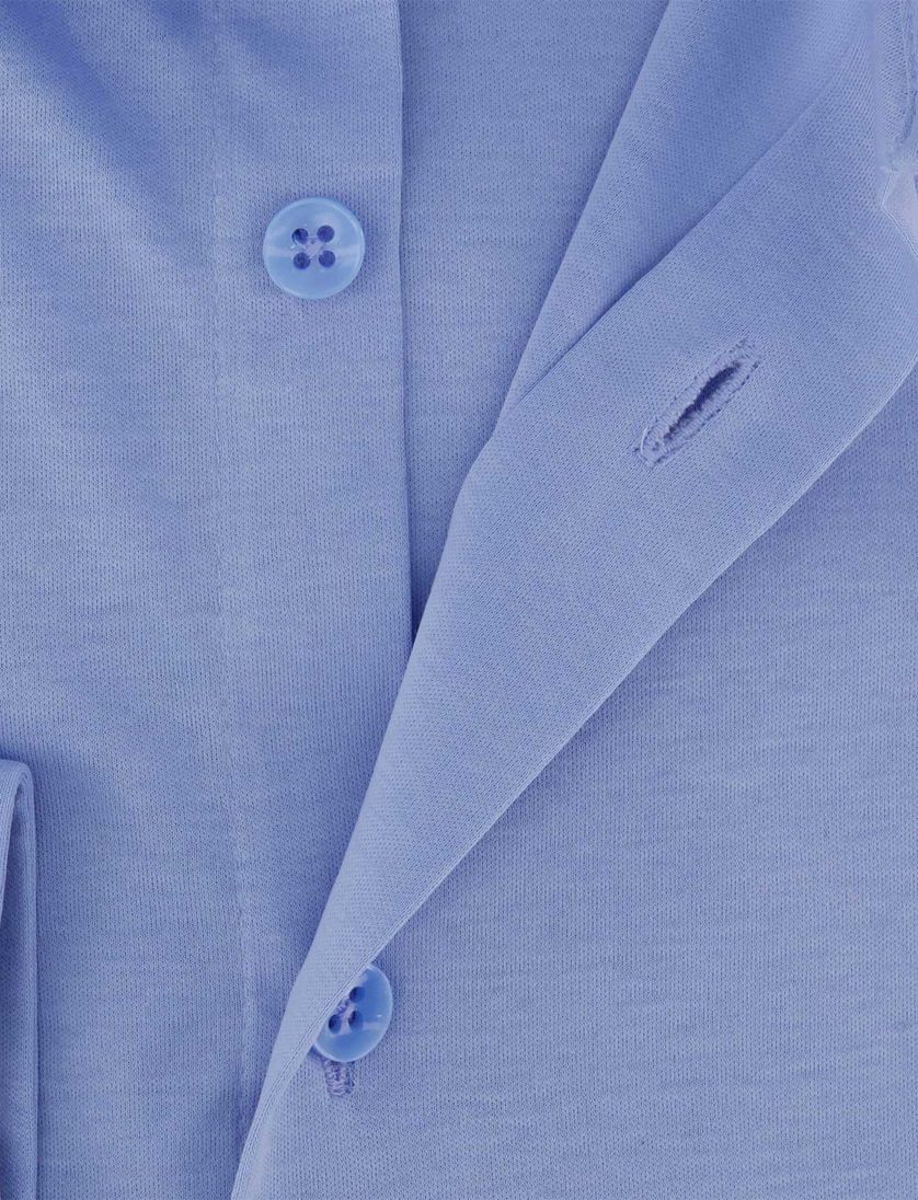 Lichtblauw stretch slim fit Ledub overhemd