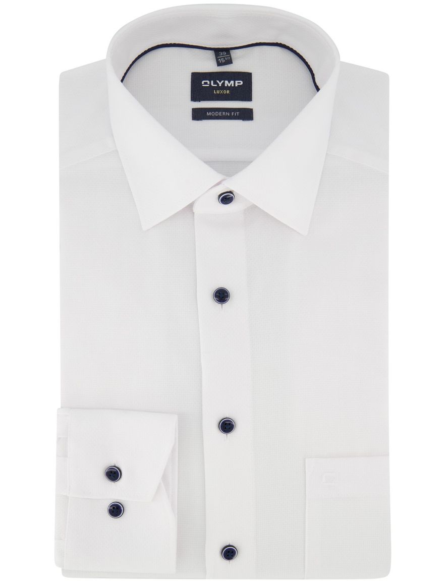 Strijkvrij Wit OLYMP overhemd Modern Fit mouwlengte 7