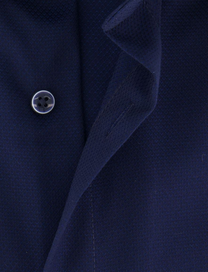 Overhemd OLYMP Modern Fit donkerblauw strijkvrij mouwlengte 7