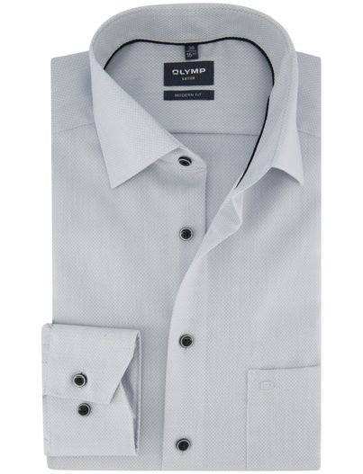 Olymp Overhemd OLYMP strijkvrij Luxor Modern Fit lichtblauw mouwlengte 7