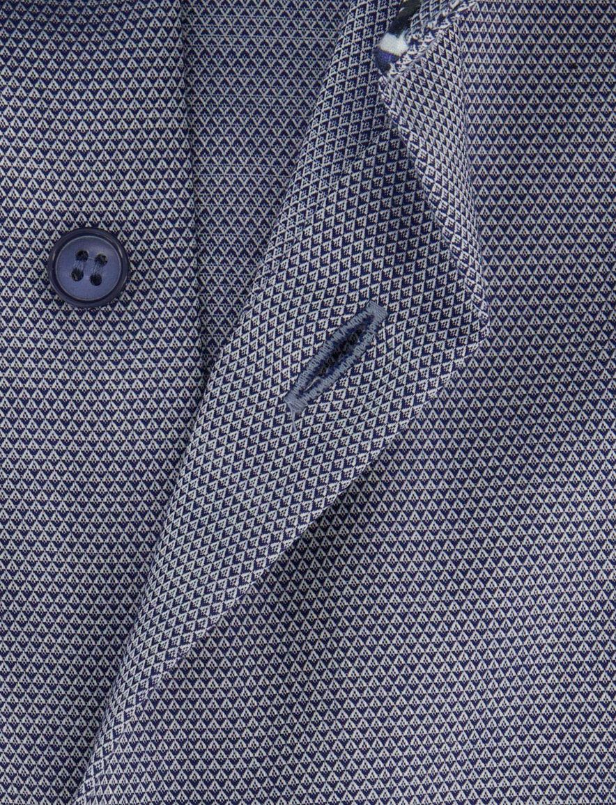 Overhemd grijs Olymp body fit met donkere knoop mouwlengte 7