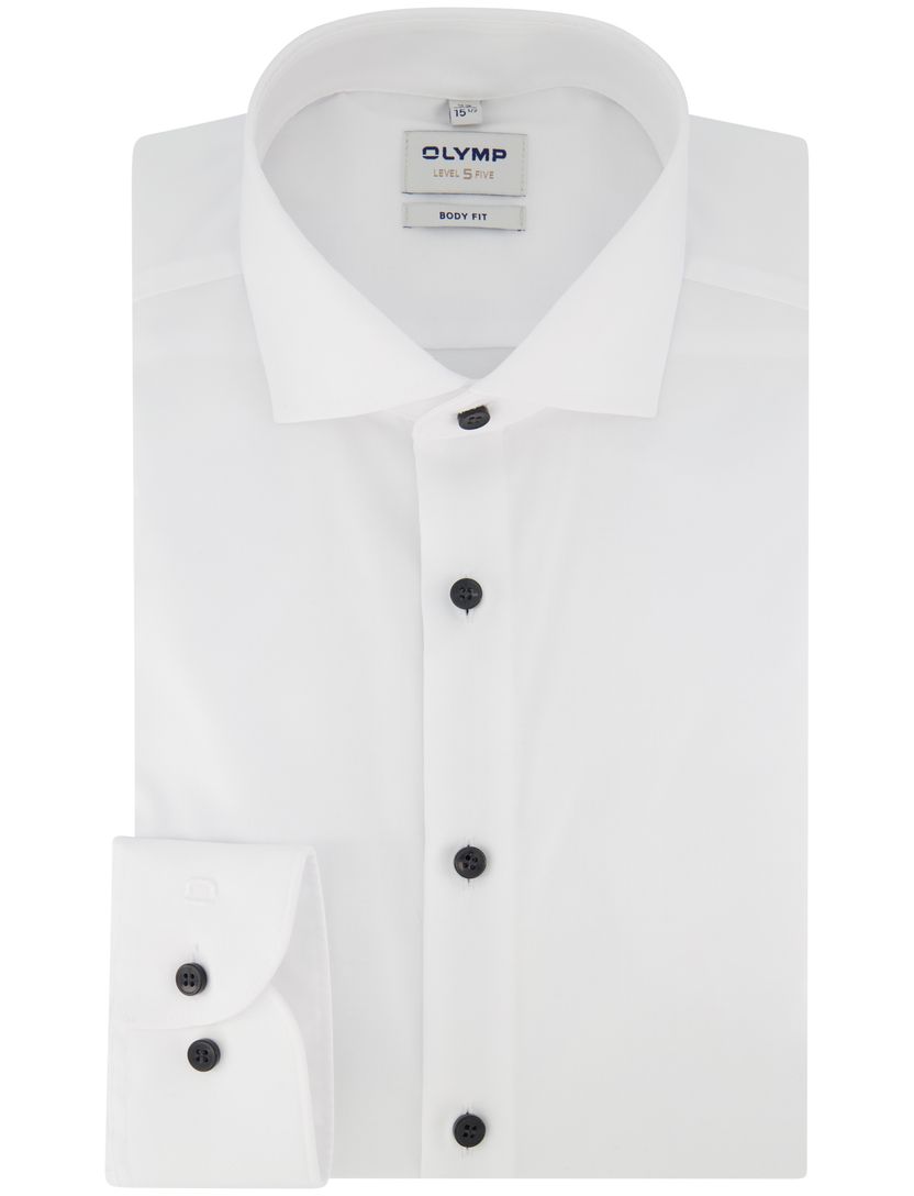 Overhemd body fit wit Olymp mouwlengte 7