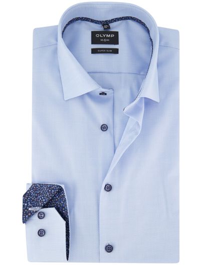Olymp Overhemd Olymp mouwlengte 7 super slim fit lichtblauw