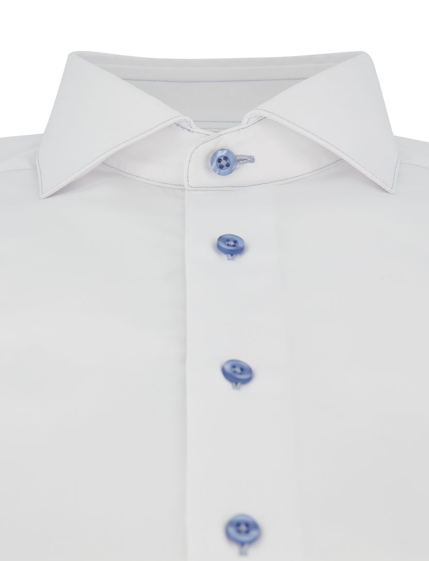 Overhemd Cavallaro wit Cossato slim fit wide spread boord