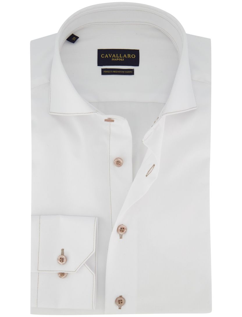 Cavallaro overhemd Cossato wit slim fit