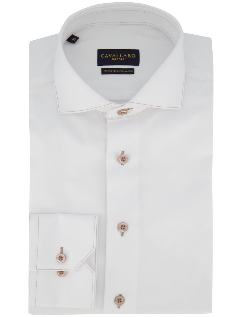 Cavallaro overhemd Cossato wit slim fit