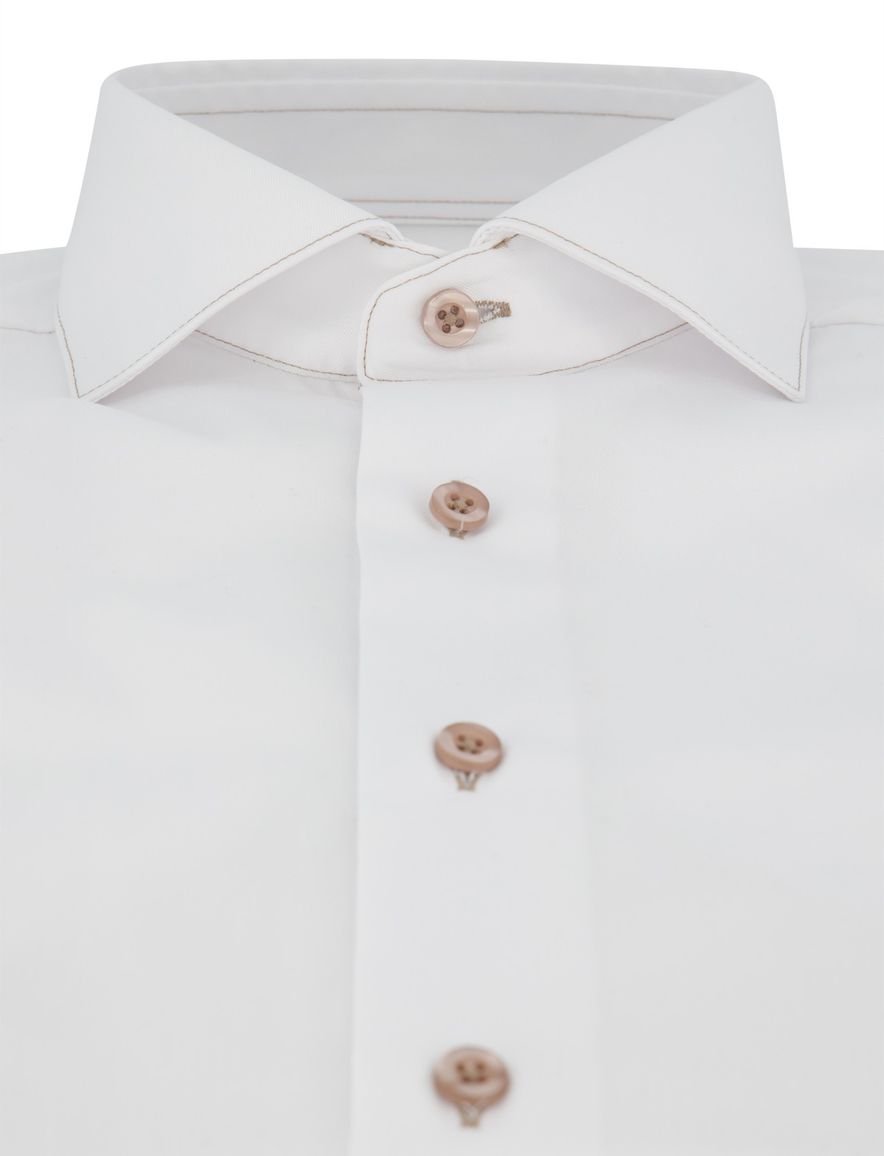 Overhemd Cavallaro wit Cossato slim fit cutaway boord