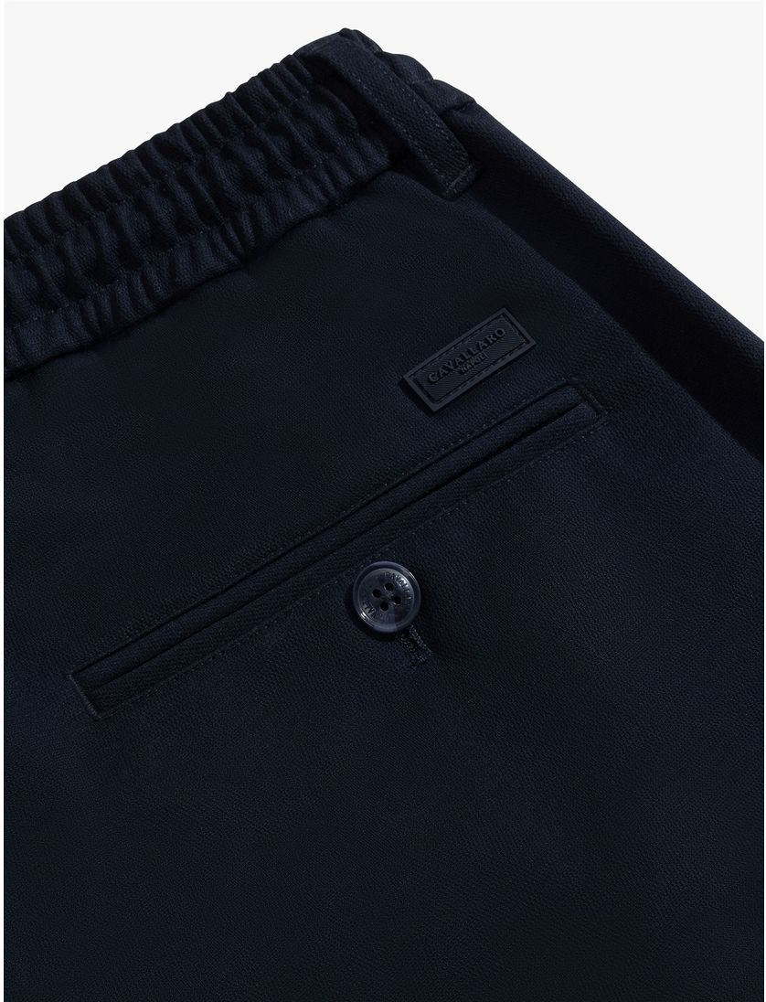Broek Cavallaro Zeradino elastische band navy normale fit