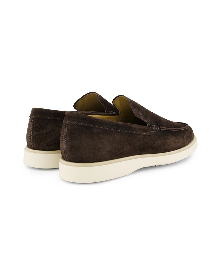 Giorgio loafers bruin suede witte zool effen