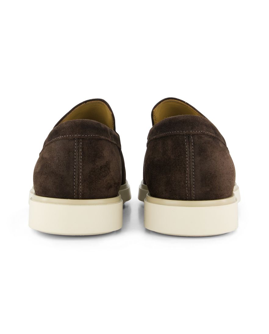 Giorgio loafers bruin suede witte zool effen