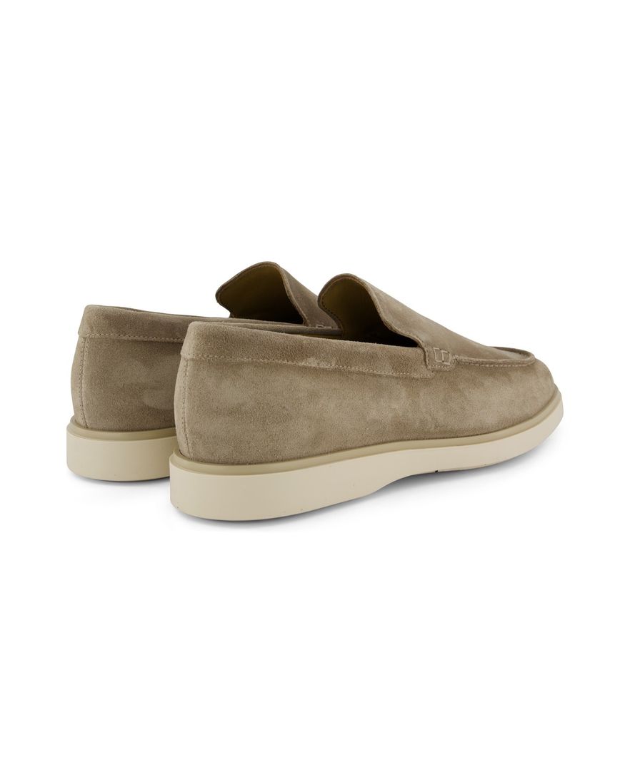 Beige nette effen loafers Giorgio leer suede