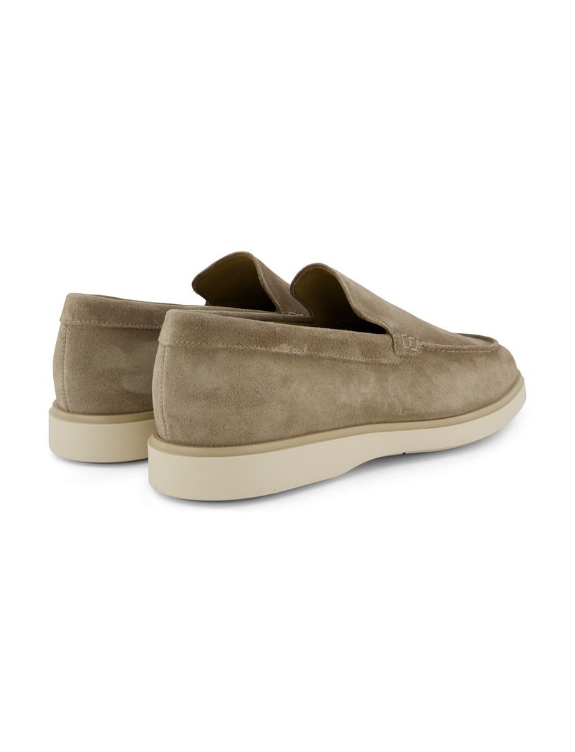 Nette loafers Giorgio beige leer suede effen