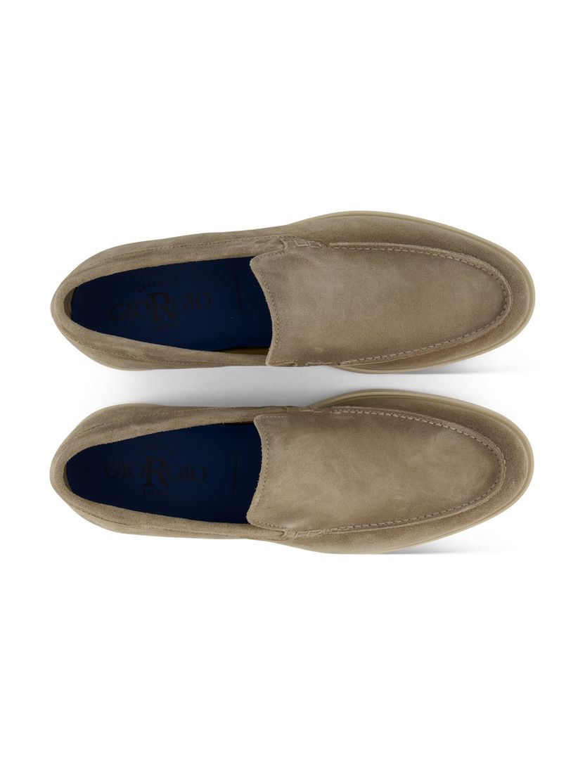 Nette loafers Giorgio beige leer suede effen