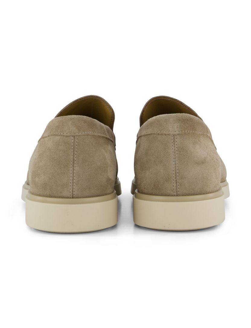 Nette loafers Giorgio beige leer suede effen