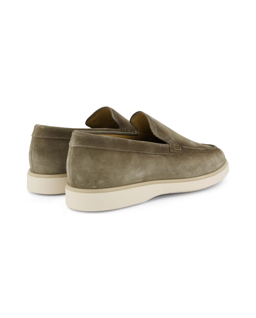 Groene nette effen loafers Giorgio leer suede