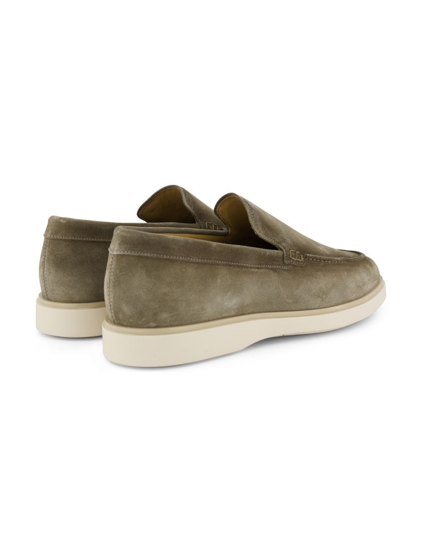Nette loafers Giorgio groen leer suede effen
