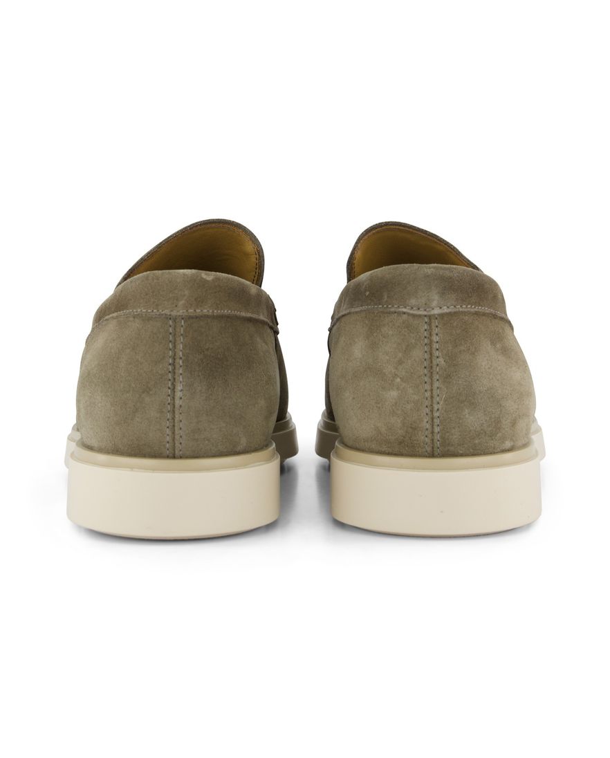 Groene nette effen loafers Giorgio leer suede