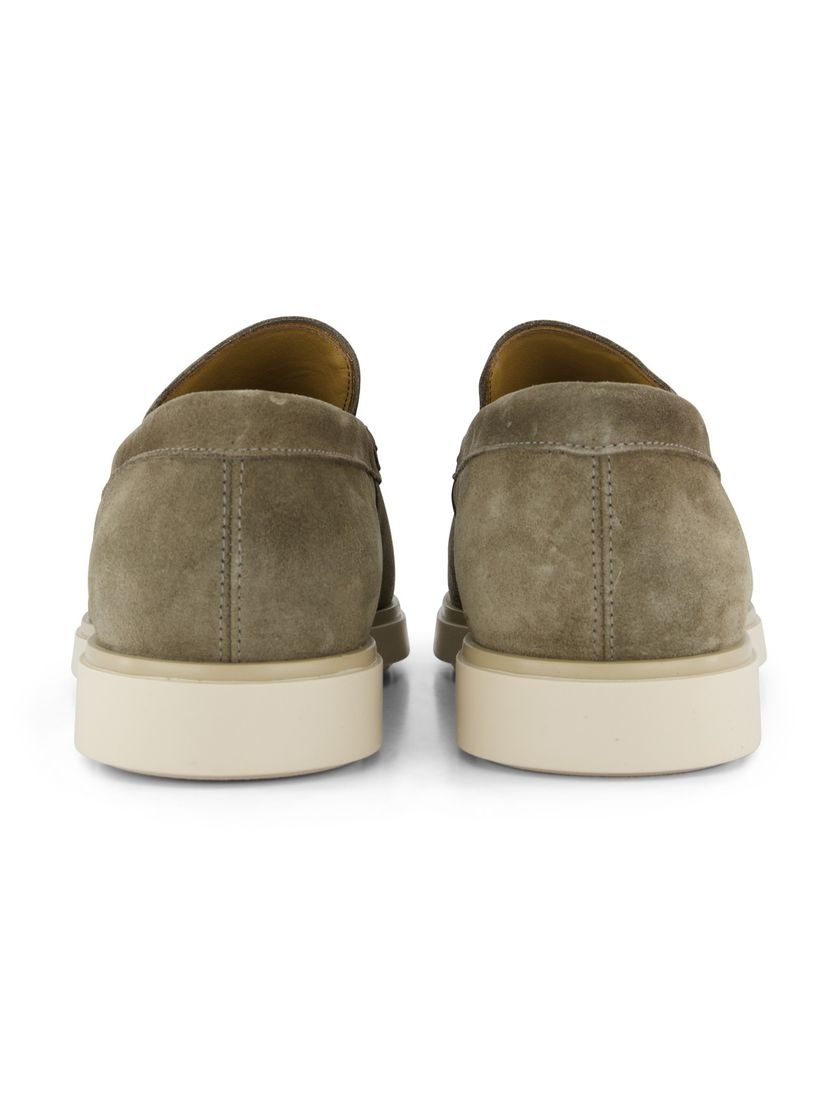 Nette loafers Giorgio groen leer suede effen