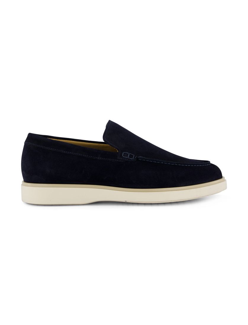 Nette loafers Giorgio donkerblauw leer suede effen