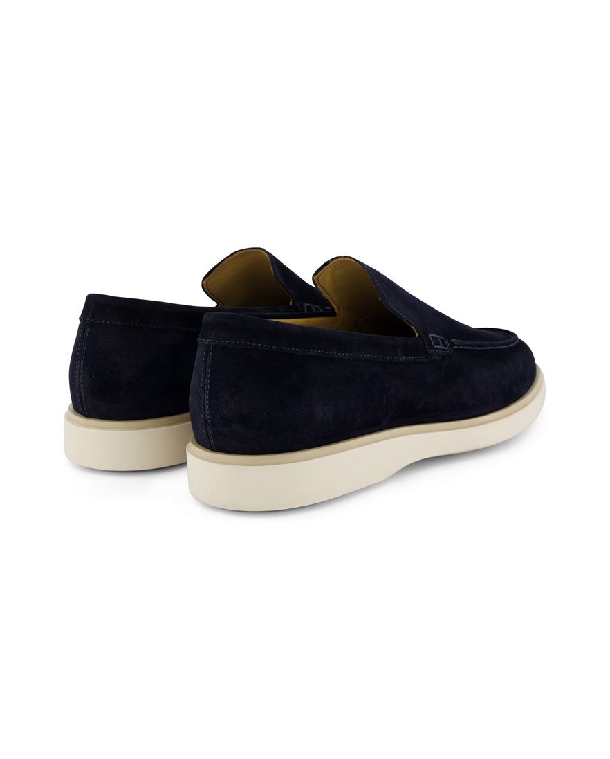 Donkerblauwe nette effen loafers Giorgio leer suede