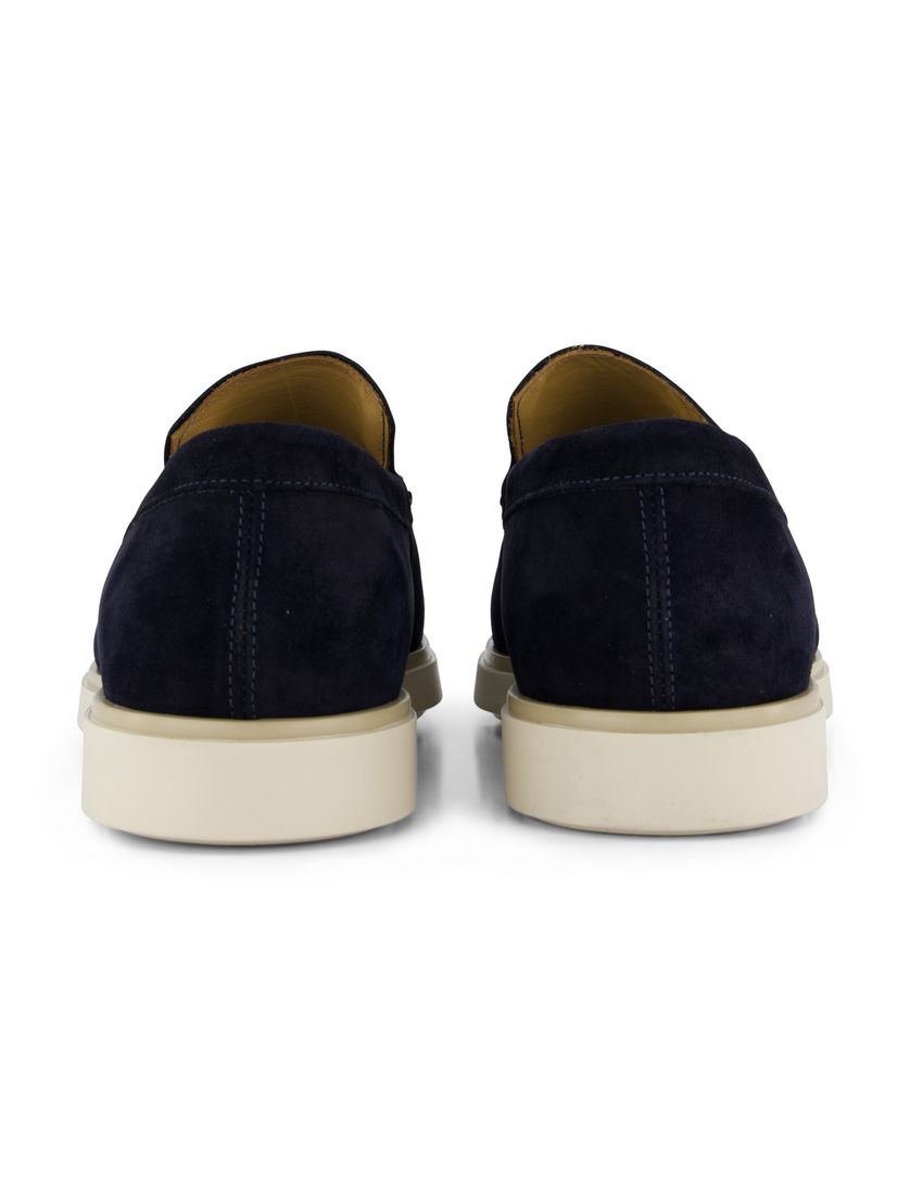 Nette loafers Giorgio donkerblauw leer suede effen