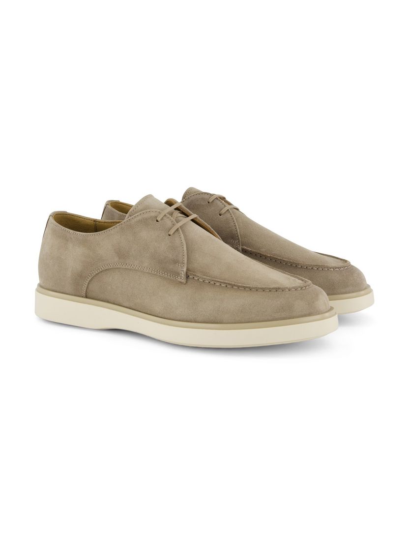 Veterschoenen Giorgio suede leer beige