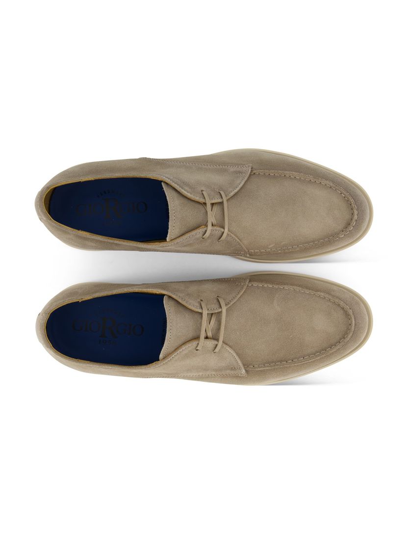 Veterschoenen Giorgio suede leer beige