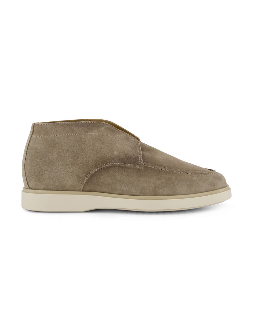 instappers hoog Giorgio suede met witte zool beige