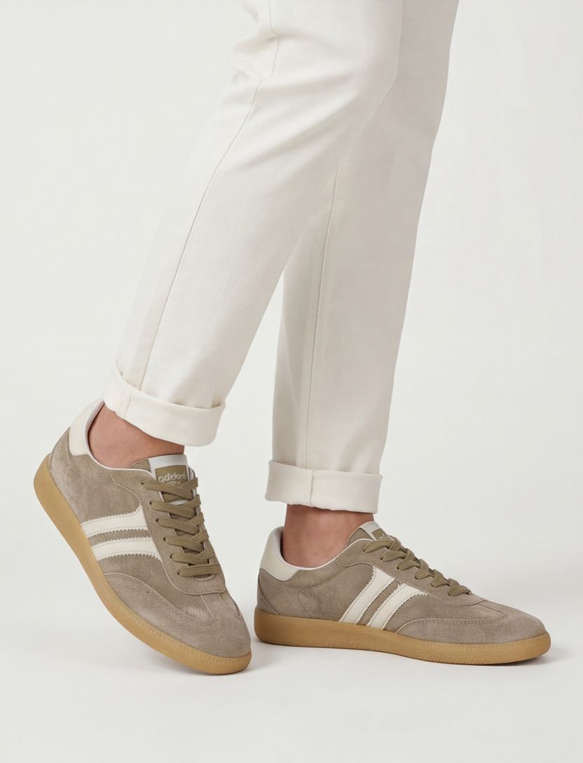 Sneakers Giorgio leer rubber taupe