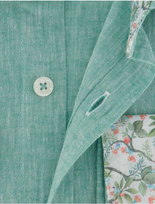 Overhemd groen A fish named Fred binnenkant mouw print