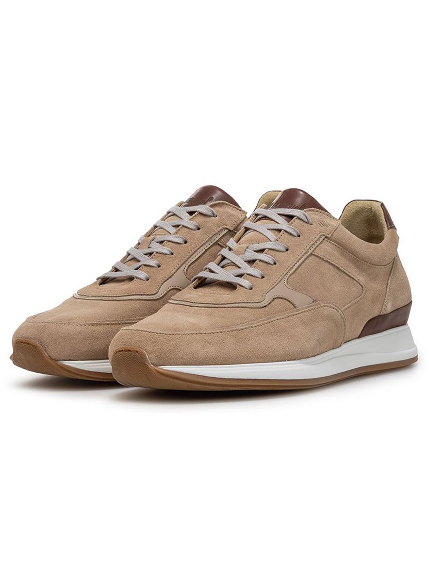 Sneaker van Bommel beige suede met zachte loopzool