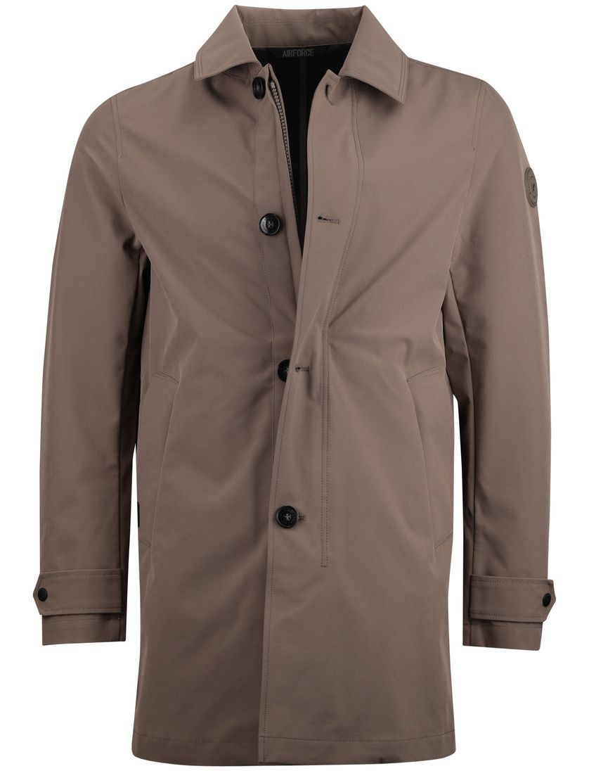 softshelljas bruin Airforce rits en knopen