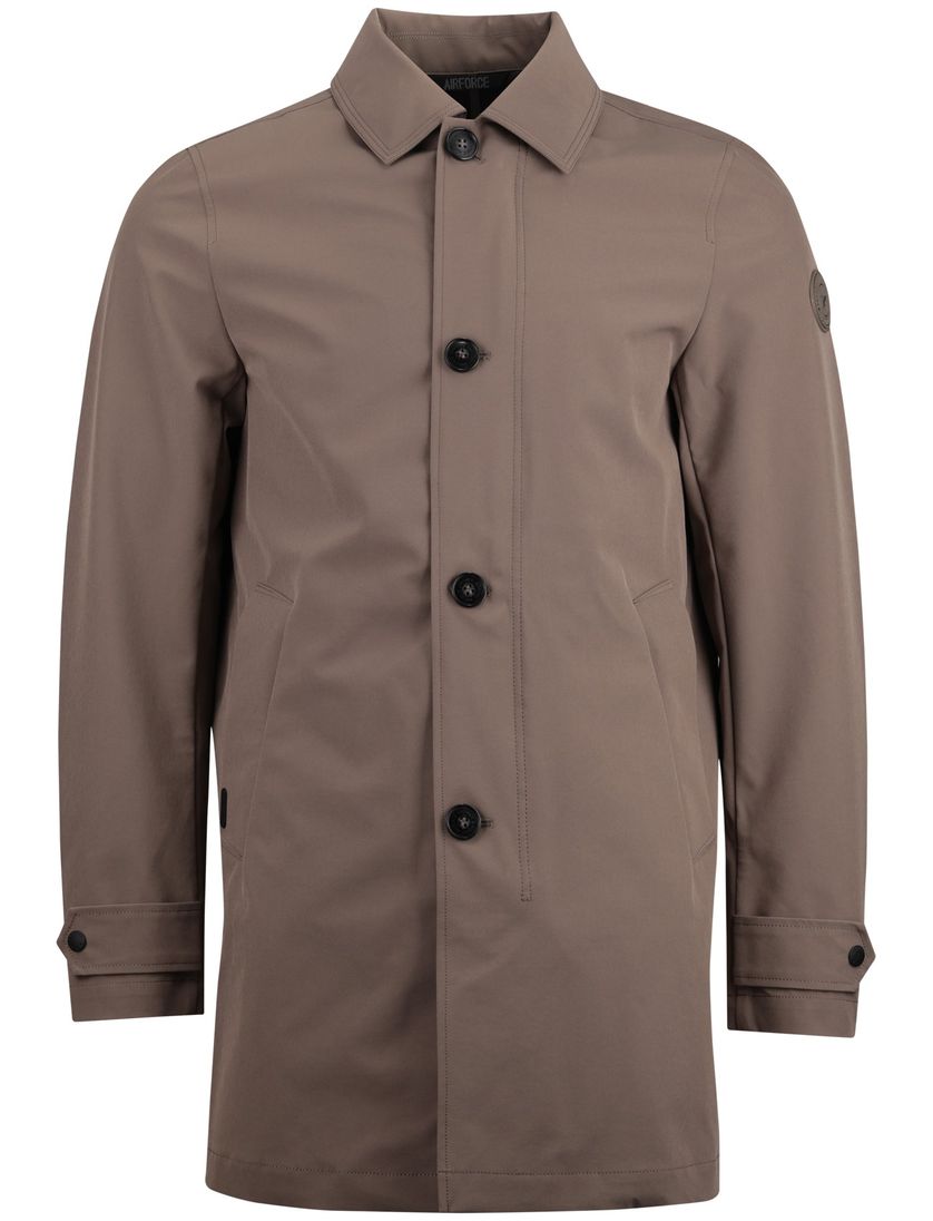 softshelljas bruin Airforce rits en knopen