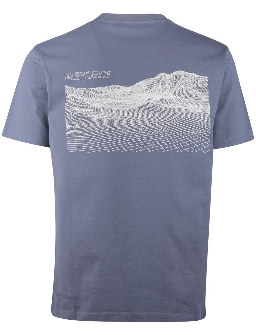 T-shirt Airforce backprint blauw korte mouw