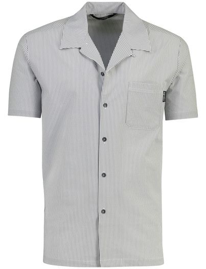 Airforce donkerblauwe doorknoop polo Airforce normale fit gestreept