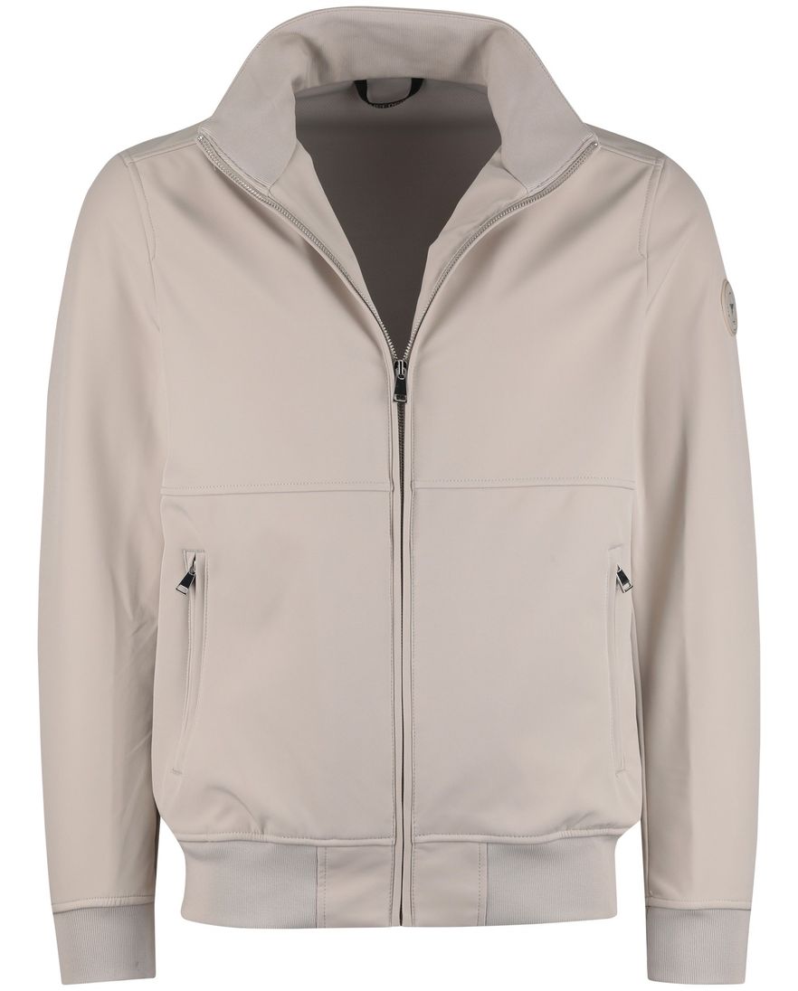 bomberjack beige rits polyester Airforce opstaande kraag