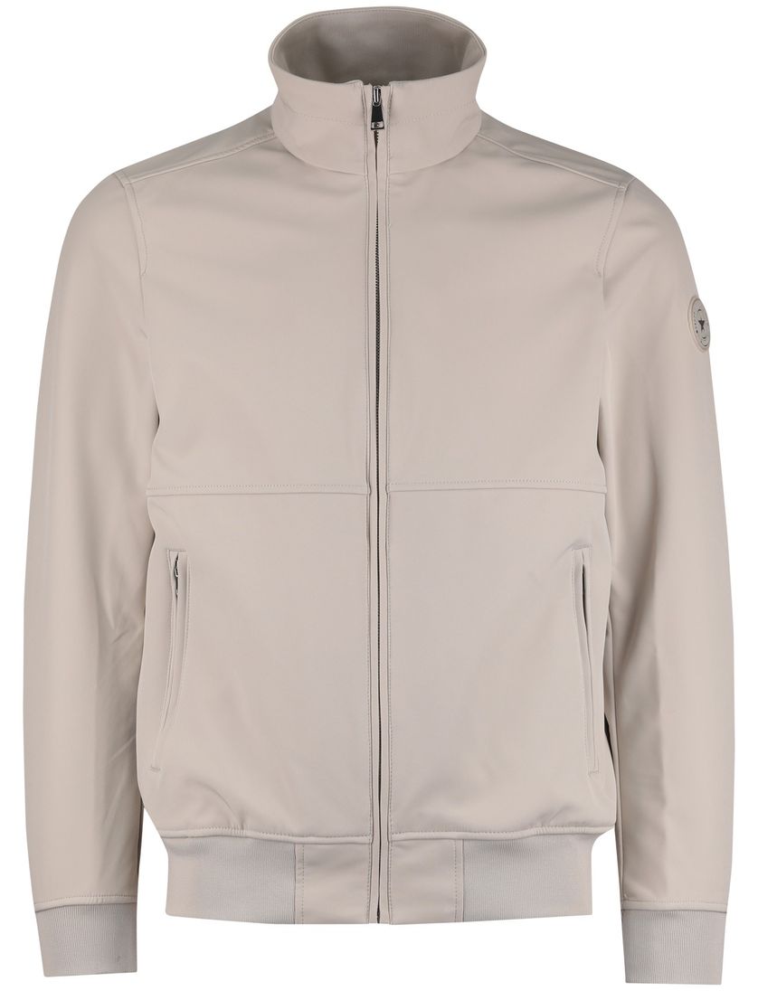 beige tussenjas polyester voering Airforce opstaande kraag