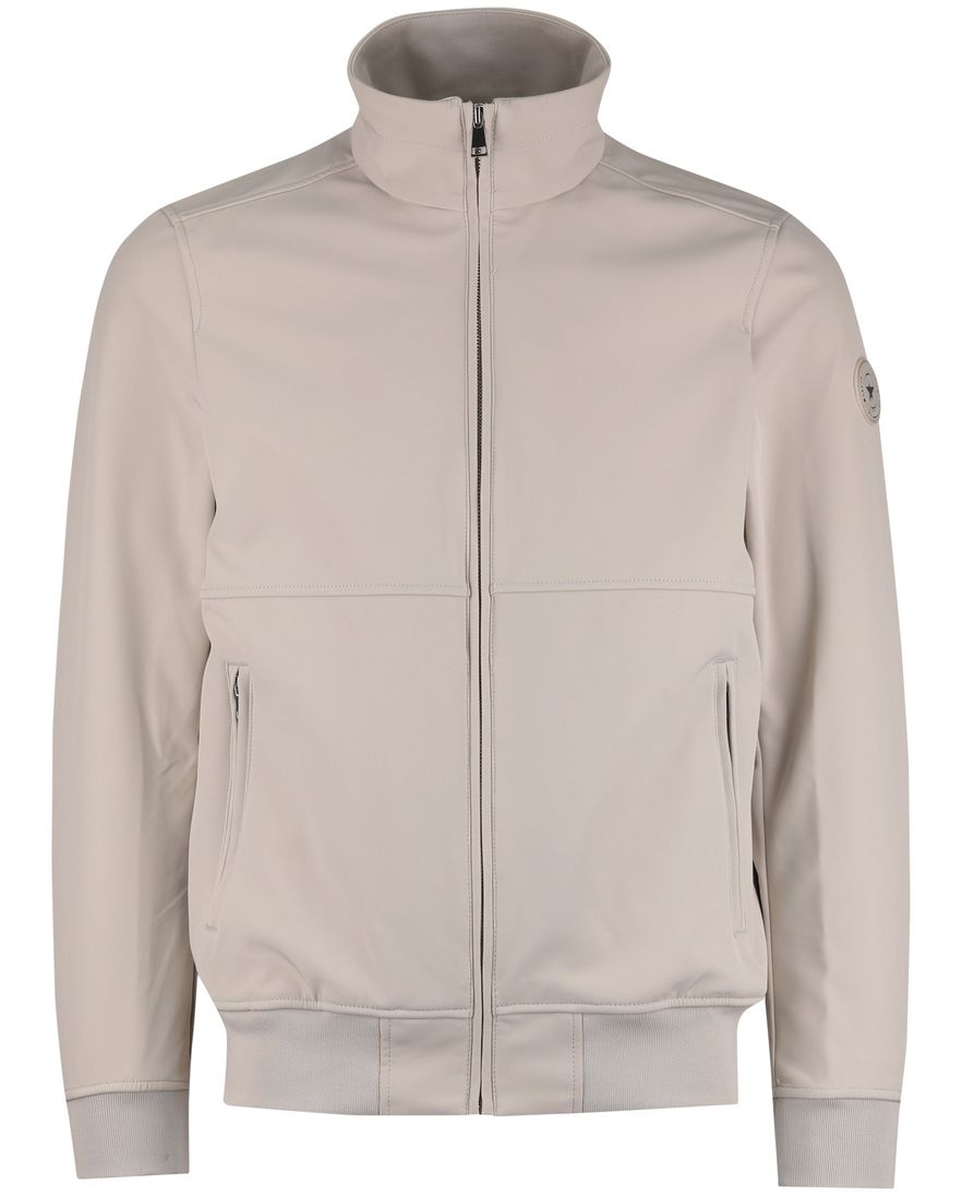 bomberjack beige rits polyester Airforce opstaande kraag