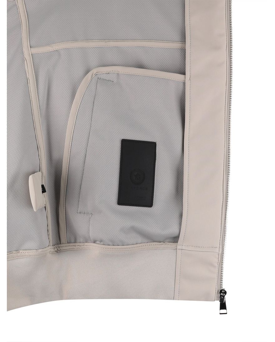 bomberjack beige rits polyester Airforce opstaande kraag