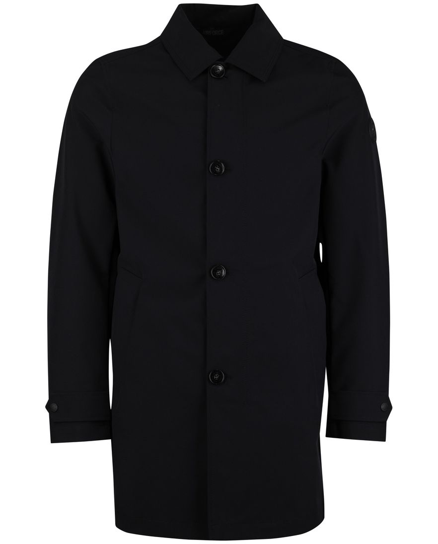 manteljas navy met rits en knoop polyester Airforce